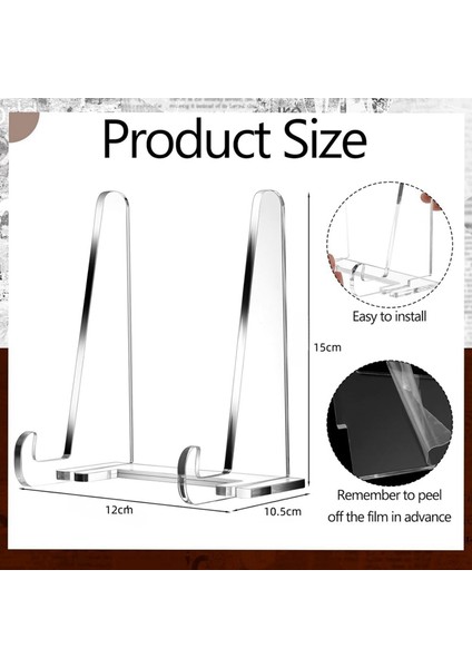 Sergileme Için Tabak Standları, Şeffaf Akrilik Kare Tutucu Standı Masa Üstü Resim Çerçevesi Standı Şövale Kitap, Fotoğraf 2'li Paket (Yurt Dışından) indirimleri