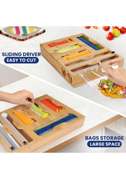 6'sı 1 Arada Fermuarlı Çanta Düzenleyici Çanta Tutucu Folyo Düzenleyici Çekmece Için Saklama, Yemek Hazırlama, Seyahat Kiler Düzenlemesi (Yurt Dışından) fırsatları