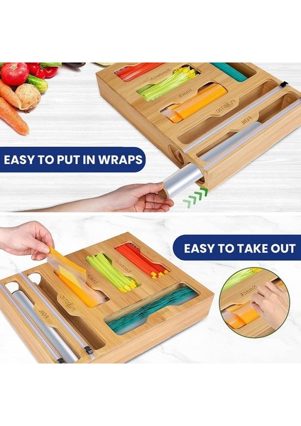 6'sı 1 Arada Fermuarlı Çanta Düzenleyici Çanta Tutucu Folyo Düzenleyici Çekmece Için Saklama, Yemek Hazırlama, Seyahat Kiler Düzenlemesi (Yurt Dışından) indirimleri