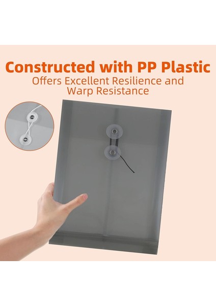 12 Parça Plastik Belge Dosya Klasörleri, Çıtçıtlı ve Bağlamalı A4 Plastik Zarf Klasörleri, Okul ve Ev Için (Yurt Dışından) fırsatları