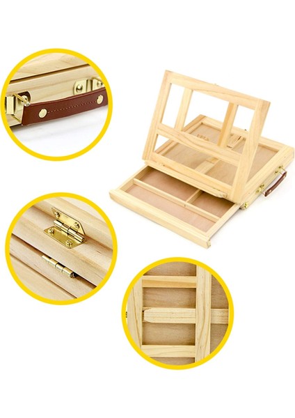 Taşınabilir 4 Ayarlanabilir Vites Çekmece Tipi Kayın Ağacı Masaüstü Şövale Yeni Başlayanlar ve Yetişkinler Için Burlywood Taşınabilir Sanat Çantası (Yurt Dışından) fiyatları