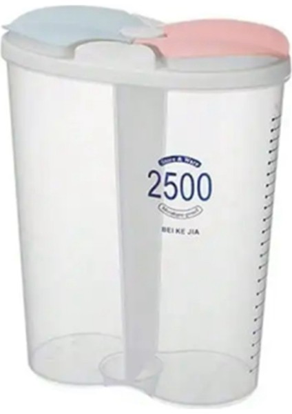 Tahıl Depolama Tankı Plastik Bölmeli Depolama Tankı Mutfak Ev Gıda Kapalı Depolama Kutusu, 2 Izgara (Yurt Dışından)