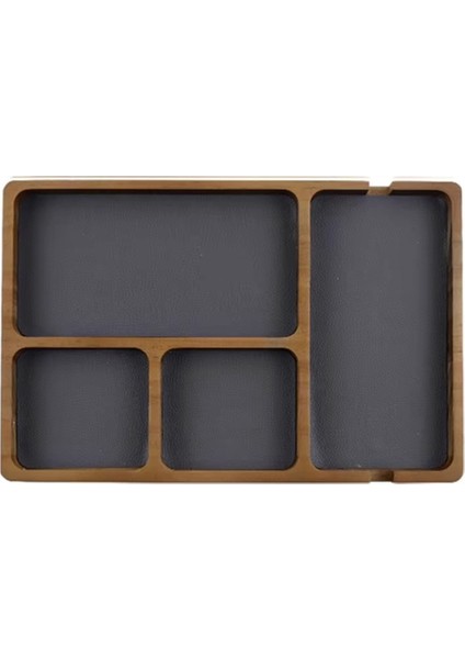 Gözlük, Cep Telefonu, Çeşitli Eşyalar Için Bölmeli Ahşap Masaüstü Saklama Düzenleme Kutusu Masif Ahşap Saklama Kutusu (Yurt Dışından)