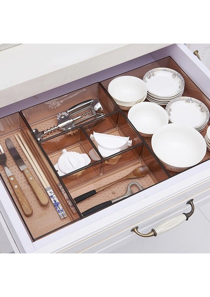 Masaüstü Saklama Kutusu Dolap Çekmece Plastik Ayırıcı Mutfak Sofra Takımı Çerçeve Kutusu Şeffaf Üst Üste Kozmetik Kutusu (Yurt Dışından) fiyatları