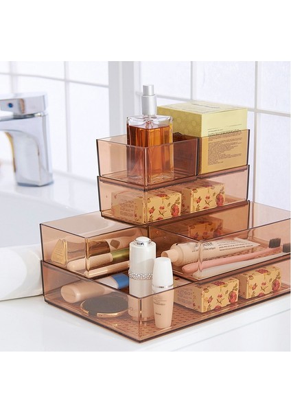 Masaüstü Saklama Kutusu Dolap Çekmece Plastik Ayırıcı Mutfak Sofra Takımı Çerçeve Kutusu Şeffaf Üst Üste Kozmetik Kutusu (Yurt Dışından) fırsatları