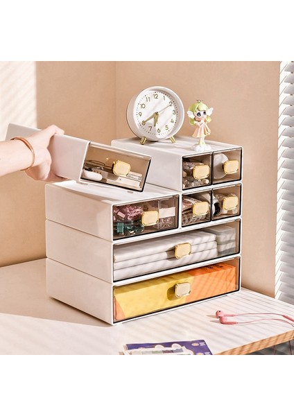 8016 Masaüstü Ins Çok Katlı Saklama Kutusu Yurt Masası Şeffaf Çekmece Öğrenci Kırtasiye Ofis Küçük El Kitabı (Yurt Dışından) fırsatları