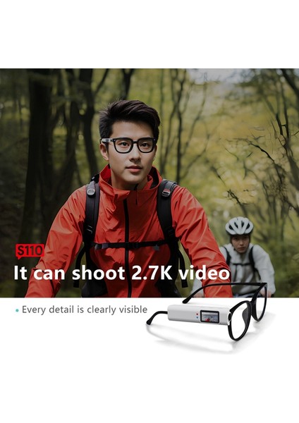 Fpv Gözlük Kamera 2.7k Giyilebilir Wifi Video Kamera Kamera 110° Geniş Açı Lens App Kontrollü Aksiyon Kamerası Siyah (Yurt Dışından) indirimleri