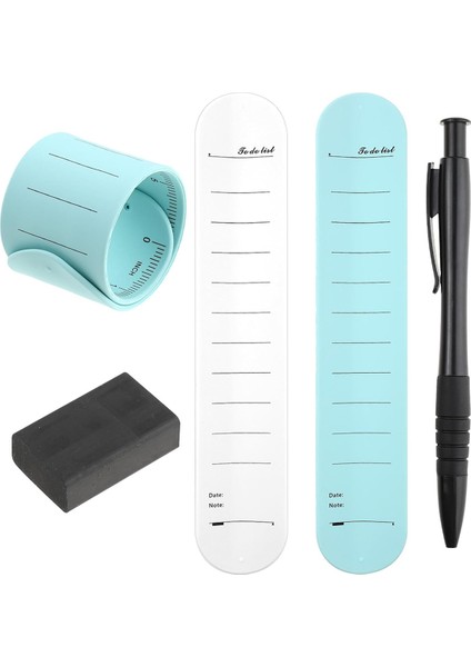 Giyilebilir Not Defteri, Cetvelli Silikon Not Bilekliği, Kalem ve Silgiyle Hemşire Hatırlatıcısı Silinebilir Bilek Not Defteri B (Yurt Dışından)