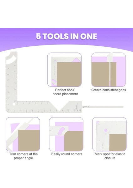 5'i 1 Arada Kitap Kapağı Rehberi, Kitap Ciltleme Seti, Kitap Kapağı Yapımı Için Kitap Ciltleme Kapağı Aracı Kendin Yap Aracı (Yurt Dışından) fırsatları