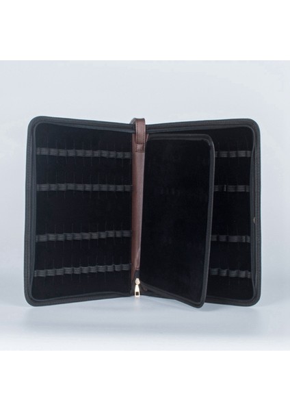 48 Yuvalı Kalemlik Kişiselleştirilmiş Pu Hediye Kalem Çantası Kalem Saklama Çantası Iş Ofis Koruyucu Kılıf Siyah (Yurt Dışından) fırsatları