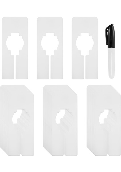 Giysileri Asmak Için 30 Dolap Bölücüsü - Dikdörtgen Giysi Boyutu Bölücüleri, Işaretleyicili Beyaz Dolap Bölücü Seti (Yurt Dışından)