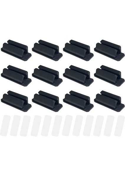 12 Adet Silikon Kalem Tutucu, Yapışkanlı Kalem Tutucu Taşınabilir Kalem Tutucu Işaretleyici Tutucu Montaj Klipsi, Siyah (Yurt Dışından)