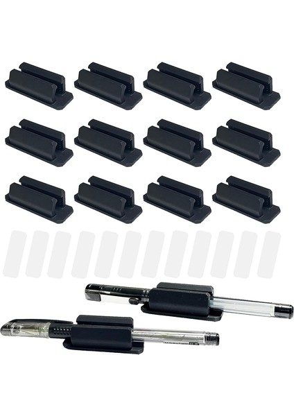 12 Adet Silikon Kalem Tutucu, Yapışkanlı Kalem Tutucu Taşınabilir Kalem Tutucu Işaretleyici Tutucu Montaj Klipsi, Siyah (Yurt Dışından) fiyatları