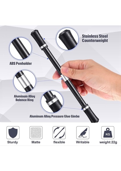 2 Adet Parmak Kalemi Modlu Oyun Kalemleri Uçan Kalem Ağırlıklı Bilyalı Parmak Döndürmeli Kalem (Siyah) (Yurt Dışından) indirimleri