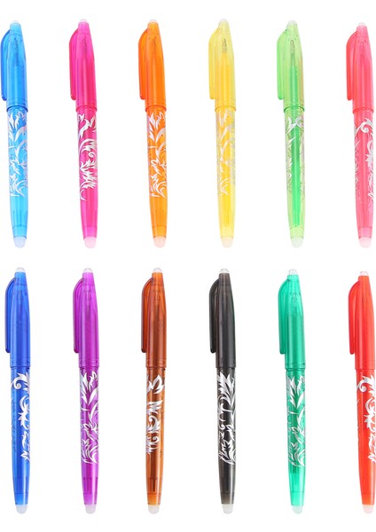 Silinebilir Jel Kalemler - Kumaşlar Için 12 Adet Isı ile Silinebilen Kalemler, Çocuklar, Öğrenciler ve Yetişkinler Için 0,5 mm Ince Uçlu Yuvarlak Kalem (Yurt Dışından)