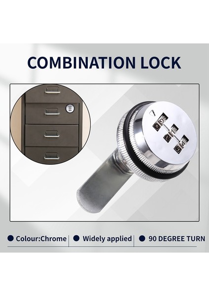 Ofis Dosya Dolabı Çekmece Zarf Kutusu Saklama Dolabı Krom Için 20 mm Mekanik Şifreli Kilit Hırsızlığa Karşı Kilit (Yurt Dışından) indirimleri
