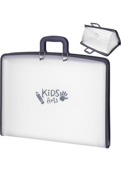 Çocuk Sanat Portföyü - 13 Cepli Akordeon Dosya Düzenleyici, Saplı ve Fermuarlı Çocuk Sanat Portföyü (Yurt Dışından) fiyatları