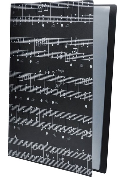 Müzik Notası Dosyası Kağıt Saklama Klasörü Belge Tutucu Boş Sayfa Dosyaları Plastik A4 Boyutu 40 Cep (Müzik Notası Siyah) (Yurt Dışından) fiyatları