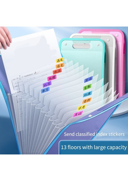 4 Adet A4 Dosya Klasörü, Öğrenci ve Iş Amaçlı Taşınabilir 13 Cepli Saplı Dikey A4 Dosya Düzenleyici (Yurt Dışından) modelleri