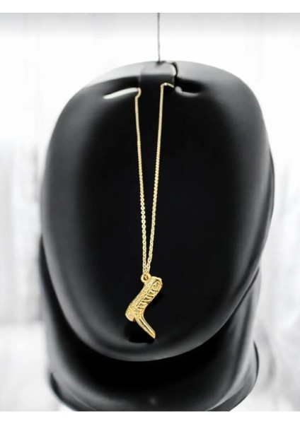 Çizme Motif Gold Renk Çelik Kolye modelleri