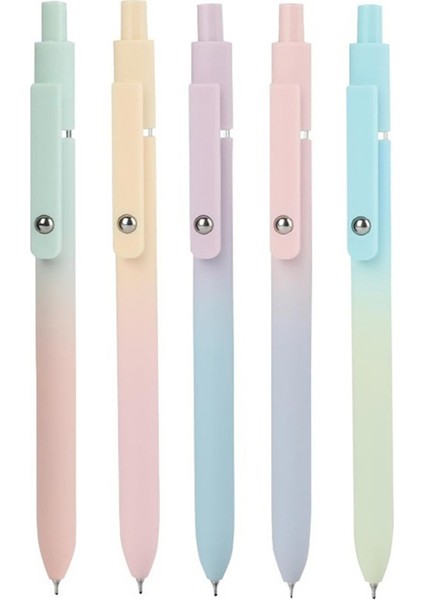 5 Adet Jel Kalem Orta Uçlu 0,7 mm Kalem Siyah Mürekkepli Kalemler Estetik Okul Ofis Malzemeleri Sevimli Kalemler (Yurt Dışından)