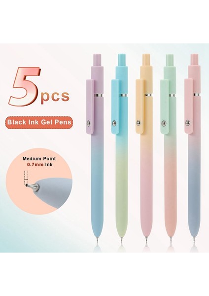 5 Adet Jel Kalem Orta Uçlu 0,7 mm Kalem Siyah Mürekkepli Kalemler Estetik Okul Ofis Malzemeleri Sevimli Kalemler (Yurt Dışından) fırsatları