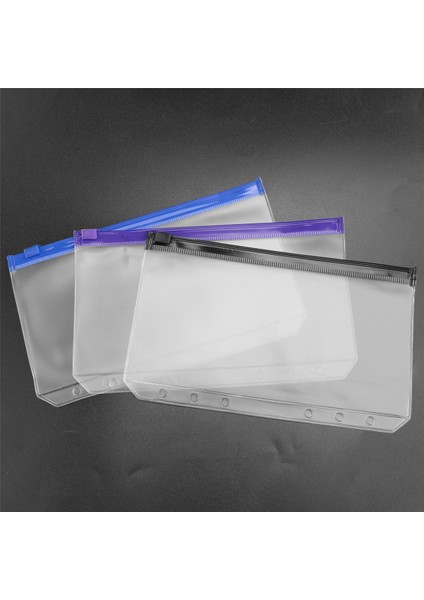 Fermuarlı A6 Bütçe Klasör Cepleri, Şeffaf 6 Delikli Nakit Zarf Klasörü, Pvc Para Kuponu Düzenleyici, Gevşek Yapraklı Çantalar (Yurt Dışından)