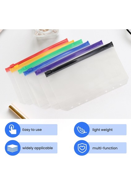 Fermuarlı A6 Bütçe Klasör Cepleri, Şeffaf 6 Delikli Nakit Zarf Klasörü, Pvc Para Kuponu Düzenleyici, Gevşek Yapraklı Çantalar (Yurt Dışından) indirimleri