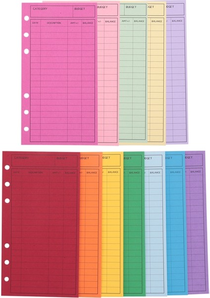 12 Bütçe Zarfı, Kart Nakit Zarf Sistemi, Para Tasarrufu, Çeşitli Renkler, Dikey Düzen ve Delikli (Yurt Dışından) fırsatları