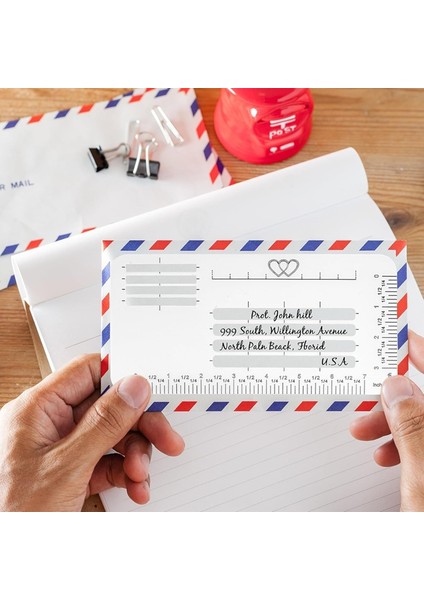 4 Parça Zarf Adresleme Kılavuzu Şablonu, Zarf Adres Şablonu Şablonları Cetvel Kılavuzu Dergi Davetiyesi Için (Yurt Dışından) indirimleri