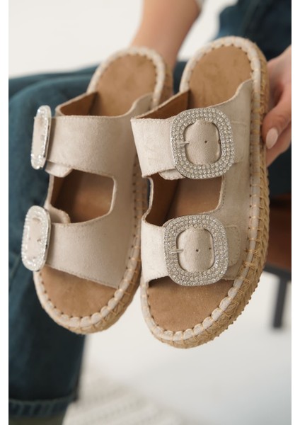 Tyna Süet Bej Taşlı Kadın Terlik fiyatları
