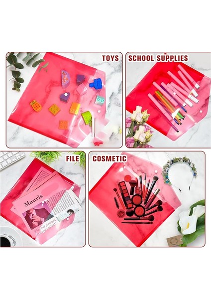 A4 Boyutu Belgeler Için 12 Adet Çıtçıtlı Plastik Belge Zarfları, Okul ve Kırtasiye Malzemeleri Için Polietilen Klasörler (Yurt Dışından) indirimleri