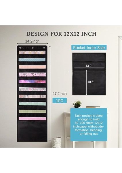 Asılı Kağıt Saklama Cebi, 3 Adet Askı Kancalı 12 x 12 Inç Kağıt Saklama, Scrapbook ve Kart Stoğu Tutmak Için (Yurt Dışından) modelleri