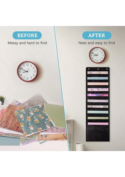Asılı Kağıt Saklama Cebi, 3 Adet Askı Kancalı 12 x 12 Inç Kağıt Saklama, Scrapbook ve Kart Stoğu Tutmak Için (Yurt Dışından) indirimleri
