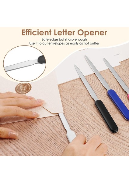 7'li Mektup Açacağı Seti, 7,5 Inç Paslanmaz Çelik Zarf Kesici, Ofis Için Ideal Verimli Posta Açma Aracı (Yurt Dışından) fırsatları