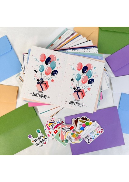 50 Adet Eşsiz Doğum Günü Kartı, Zarf ve Çıkartmalar, Tebrik Kartları, Doğum Günü Kartları Paketi, Çocuklar Için Doğum Günü Kart Paketi (Yurt Dışından) modelleri