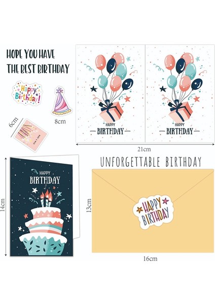 50 Adet Eşsiz Doğum Günü Kartı, Zarf ve Çıkartmalar, Tebrik Kartları, Doğum Günü Kartları Paketi, Çocuklar Için Doğum Günü Kart Paketi (Yurt Dışından) fırsatları