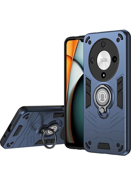 Honor X9B 5g Kılıf Halka Tutucu Kickstand Pc+Tpu Telefon Kılıfı-Mavi (Yurt Dışından)