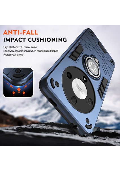 Honor X9B 5g Kılıf Halka Tutucu Kickstand Pc+Tpu Telefon Kılıfı-Mavi (Yurt Dışından) fırsatları