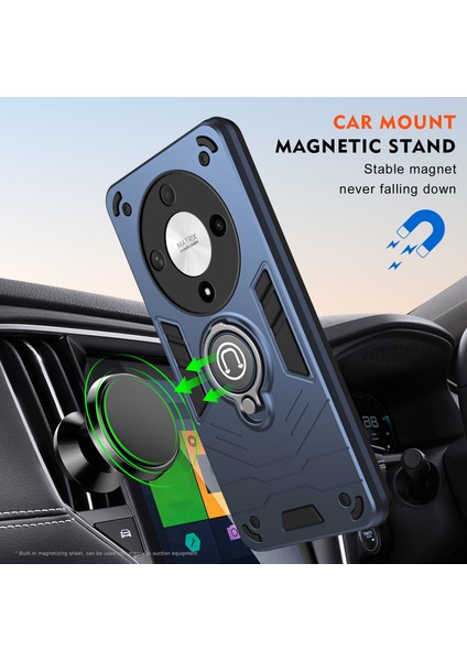 Honor X9B 5g Kılıf Halka Tutucu Kickstand Pc+Tpu Telefon Kılıfı-Mavi (Yurt Dışından) indirimleri