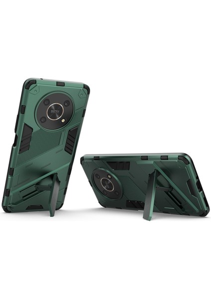 Honor X9 4G/5G/X30 5g Düşmeye Dayanıklı Hibrit Tpu+Pc Kılıfı Kickstand Koruyucu Telefon Arka Kapağı-Yeşil (Yurt Dışından) fiyatları