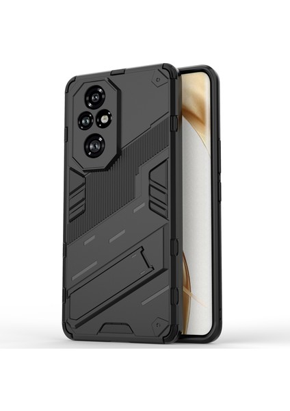 Honor 200 Pro 5g Kılıf Gizli Destek Pc+Tpu Koruyucu Telefon Kılıfı-Siyah (Yurt Dışından)