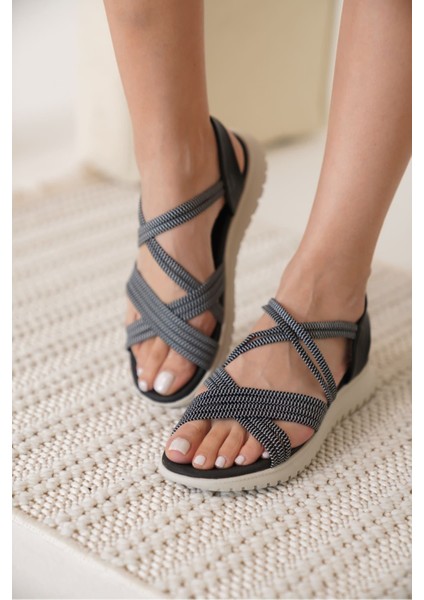 Fame Siyah Kadın Sandalet indirimleri