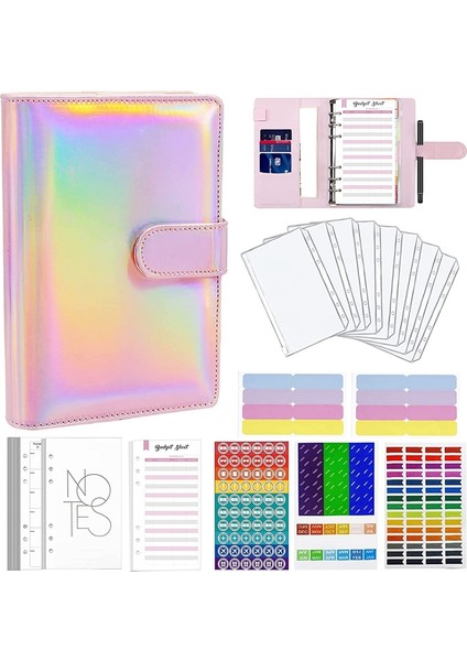 Bütçe Dosyası A6 Halka Dosyalı Defter, Şeffaf Nakit Zarflı, Etiketli Para Düzenleyici ve Çıkartmalar (Yurt Dışından) fiyatları