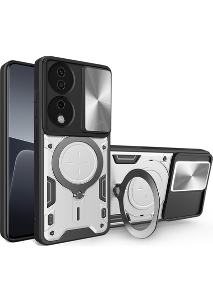 Honor X7B 4g/90 Akıllı Kılıf Tpu+Pc Destekli Askeri Sınıf Darbeye Dayanıklı Telefon Kılıfı-Gümüş (Yurt Dışından)