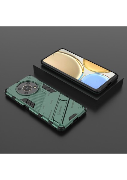 Honor X9 4G/5G/X30 5g Düşmeye Dayanıklı Hibrit Tpu+Pc Kılıfı Kickstand Koruyucu Telefon Arka Kapağı-Yeşil (Yurt Dışından) indirimleri