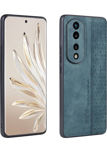 Azns For Honor 70 Pro 5g Baskılı Desen Düşmeye Dayanıklı Pu Deri Kaplamalı Tpu Kapak Kaymaz Cep Telefonu Kılıfı-Yeşil (Yurt Dışından)