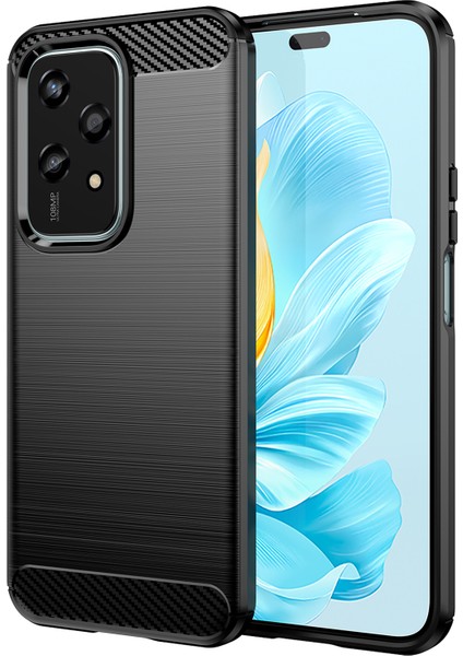 Honor 200 Lite Karbon Fiber Dokulu Yumuşak Tpu Koruyucu Telefon Kılıfı-Siyah (Yurt Dışından)
