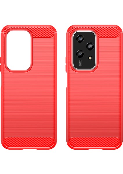 Honor 200 Lite Karbon Fiber Doku Yumuşak Tpu Koruyucu Telefon Kılıfı-Kırmızı (Yurt Dışından) modelleri