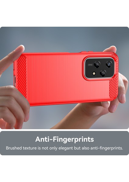 Honor 200 Lite Karbon Fiber Doku Yumuşak Tpu Koruyucu Telefon Kılıfı-Kırmızı (Yurt Dışından) indirimleri